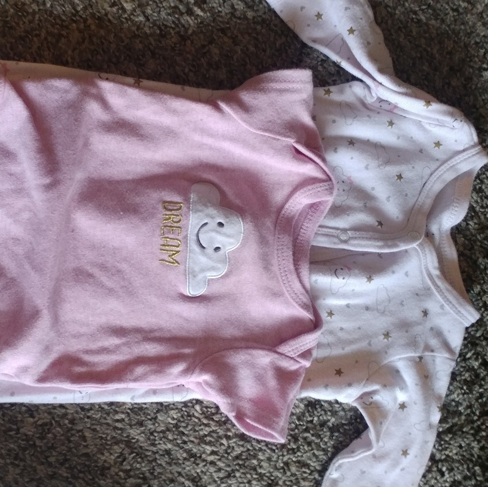 Baby girl onsie and matching pajamas